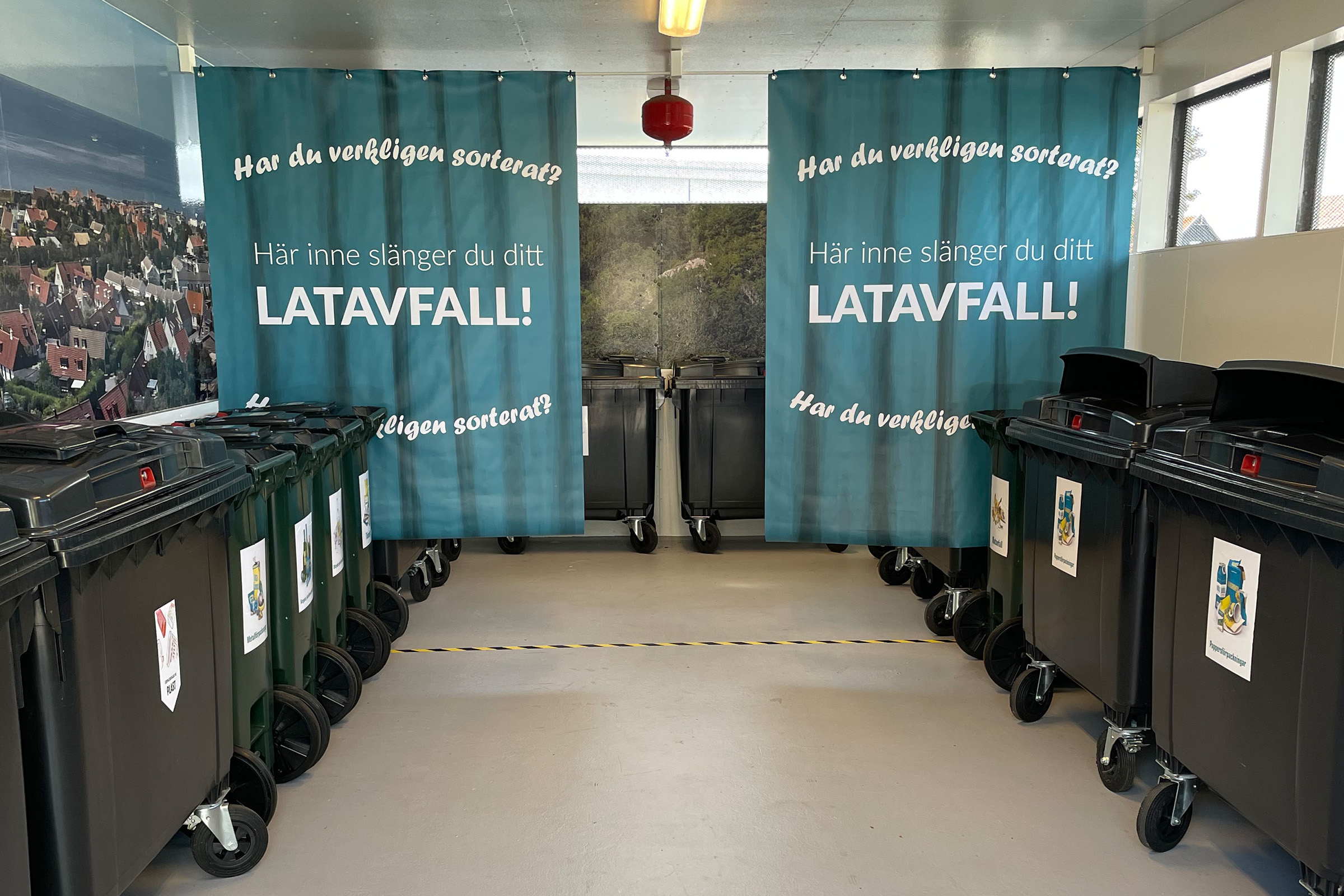 Bild på soprum där restavfall blir latavfall 